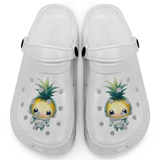 Kawaii astronauts pineapple Clogs