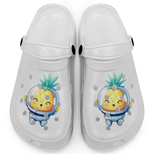 Kawaii astronauts pineapple Clogs