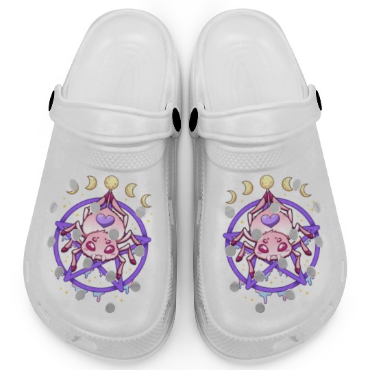 Kawaii Pastel Goth Creepy Pentacle Spider Pentagra Clogs