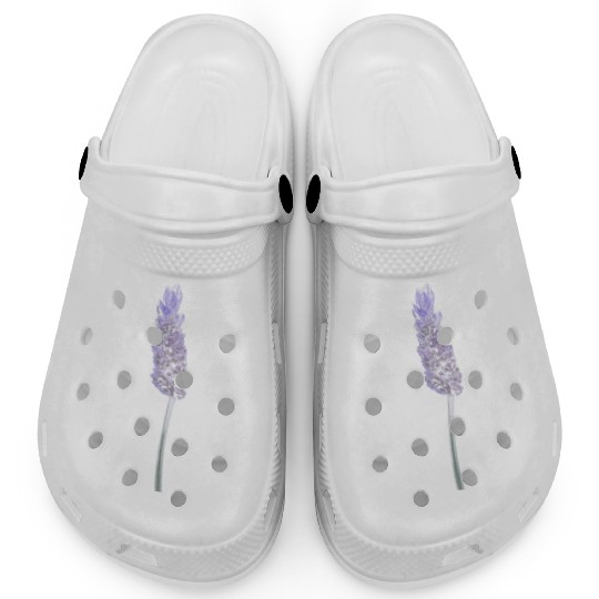 Lavender Flower Illustration Clogs