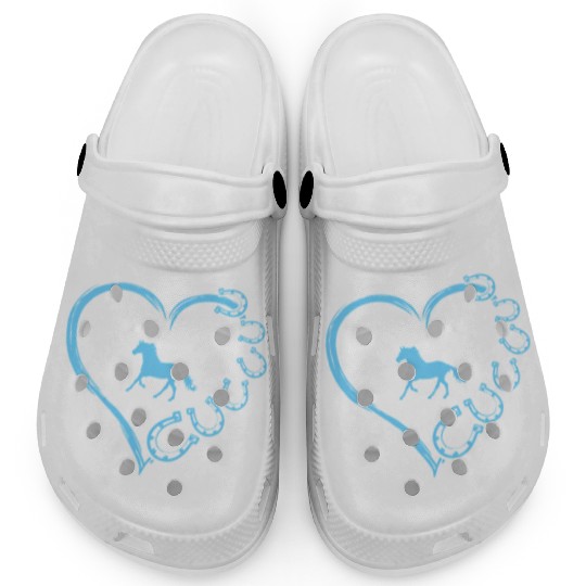 Horseshoe Heart Horse Mom Horseback Riding Clogs