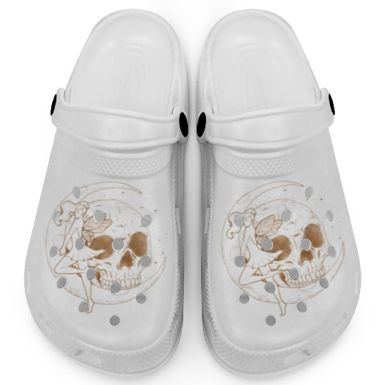 Fairy Clogs, Fairycore Skull Skeleton And Moon