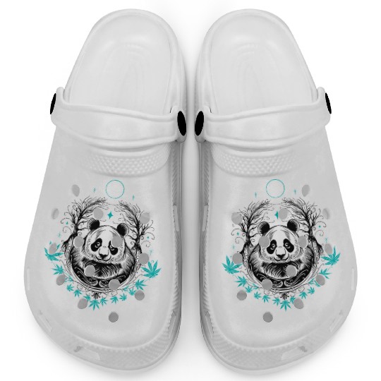 Panda tattoo with bamboo Clogs