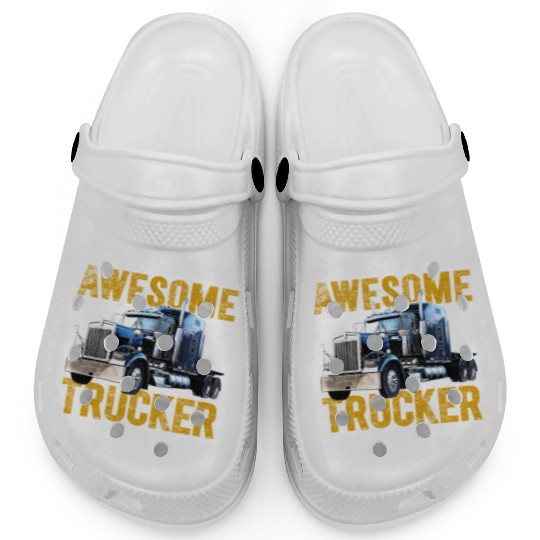 Awesome Trucker Big Rig Semi-Trailer Truck Driver Clogs