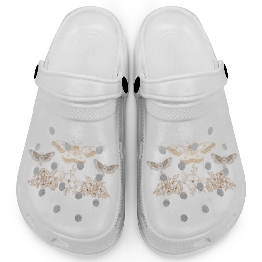 Fairy Clogs, Fairycore Luna Moths Floral Grunge