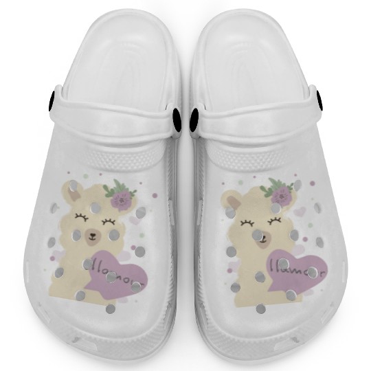 Cute Llama Llamour Valentine Clogs