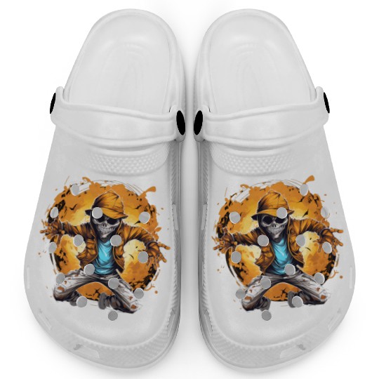 Halloween Skeleton Dabbing Hip Hop Clogs