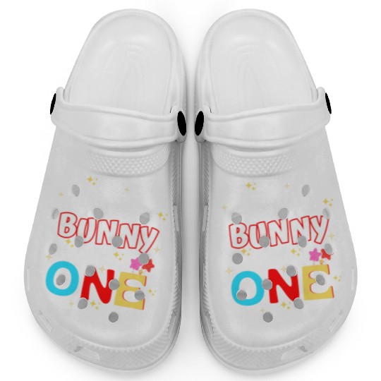 Some Bunny Is One 1st Birthday Bunny Lover Kids Clogs