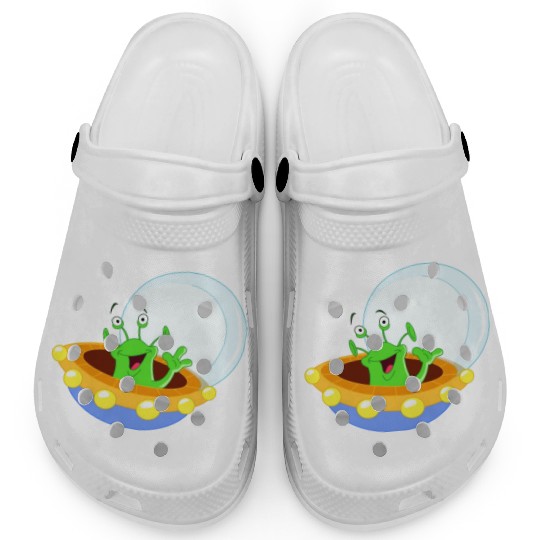 Happy Green Alien Clogs