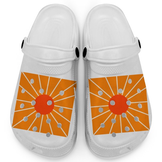 Retro sunset orange and yellow Clogs