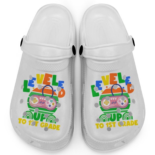 Level up to 1st grade, back to school Clogs