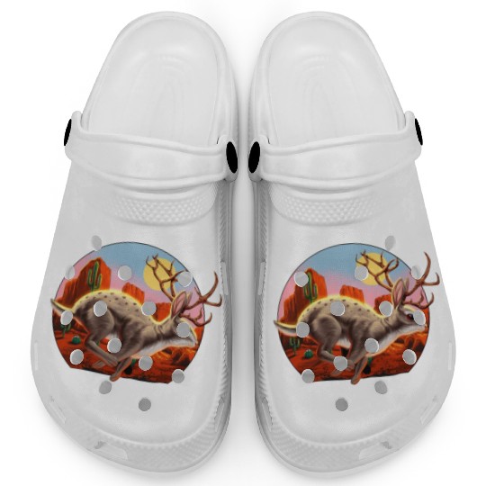 Jackalope Cryptid Rabbit Clogs
