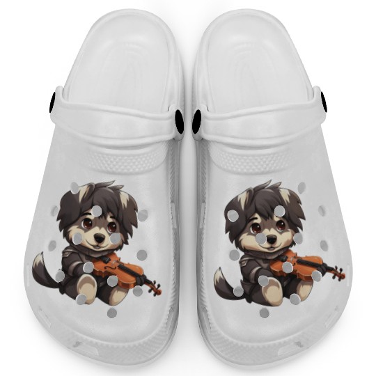 husky German Shepherd with Violin – Musical Dog De Clogs