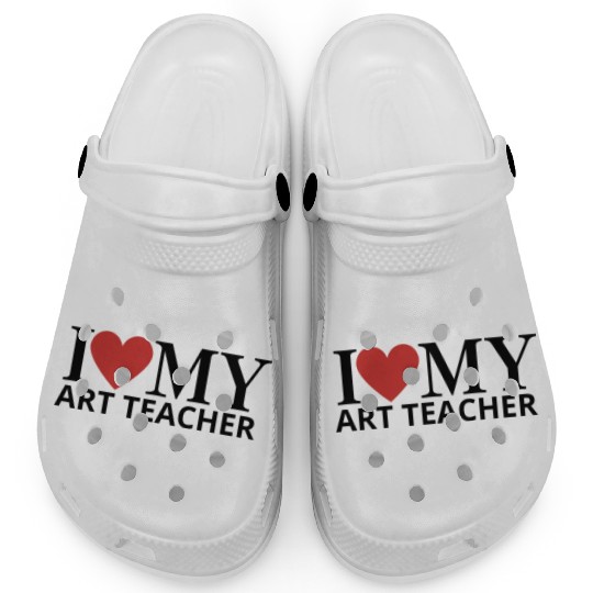 I HEART MY ART TEACHER Clogs