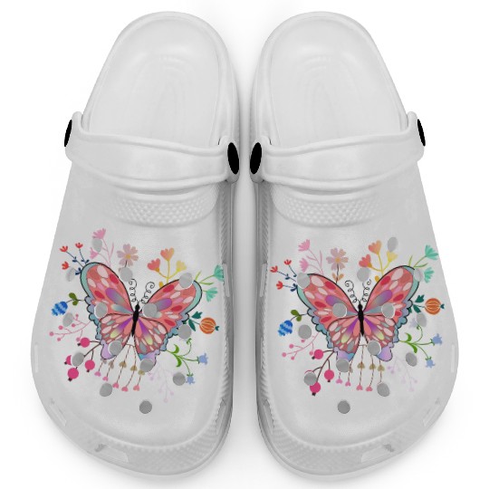 Butterfly flower pink insect bug floral nature Clogs