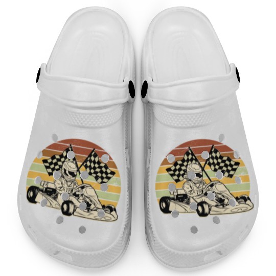Go Kart Driver Retro Children Go-kart Race Clogs