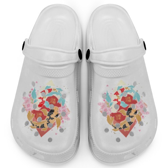 Kawaii Cherry Blossom Koi Fish Japanese Sakura Clogs