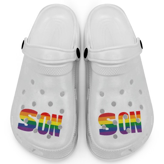 Awesome Like My Son Pride Rainbow Flag Clogs
