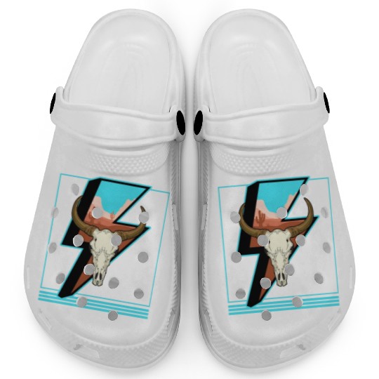 Cowboy Clogs, Lightning Cow Skull Dessert Cactus