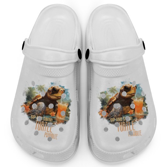 Turtle Paradise: Sip and Swim! Clogs