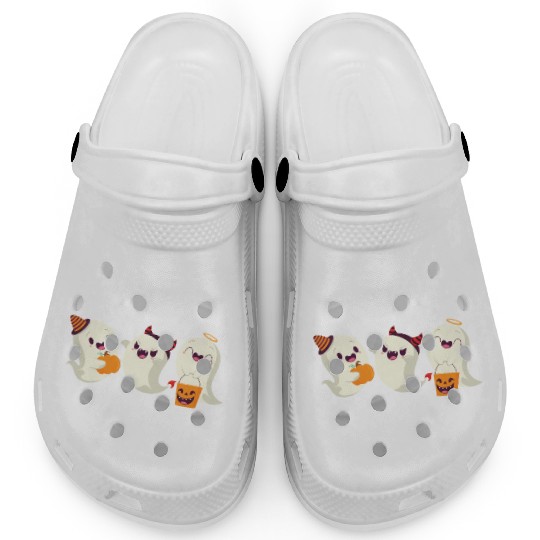 Ghosts Candy Corns Pumpkin Light Halloween Clogs