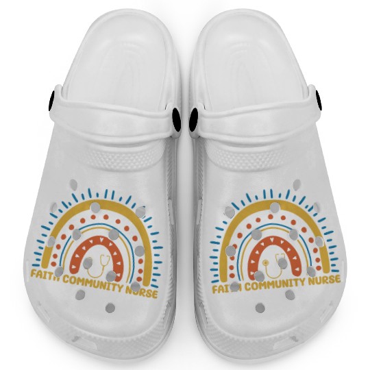 Faith Community Nurse Boho Rainbow Clogs