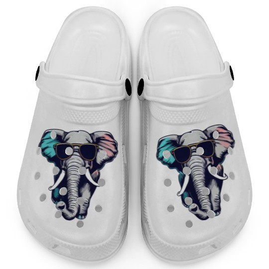 cool Elephant - Elephant with Sunglasses Clogs