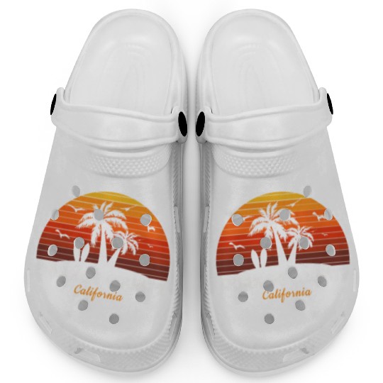 Retro Orange County California Sunset Cool Clogs