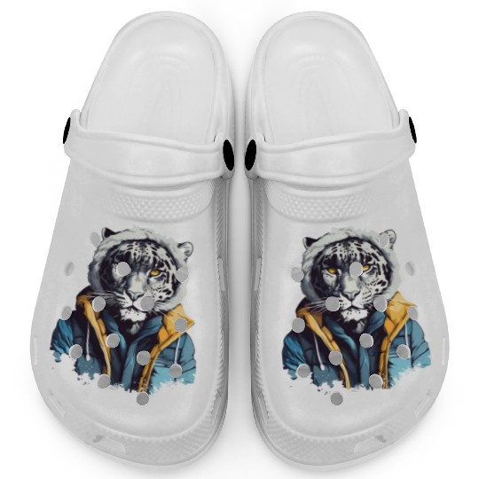 Street Style Snow Leopard | Leopard Lovers Clogs