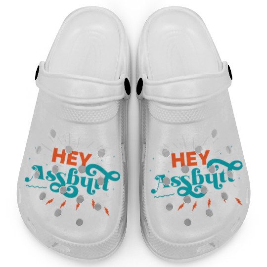 Supernatural Hey Assbutt Typography Clogs