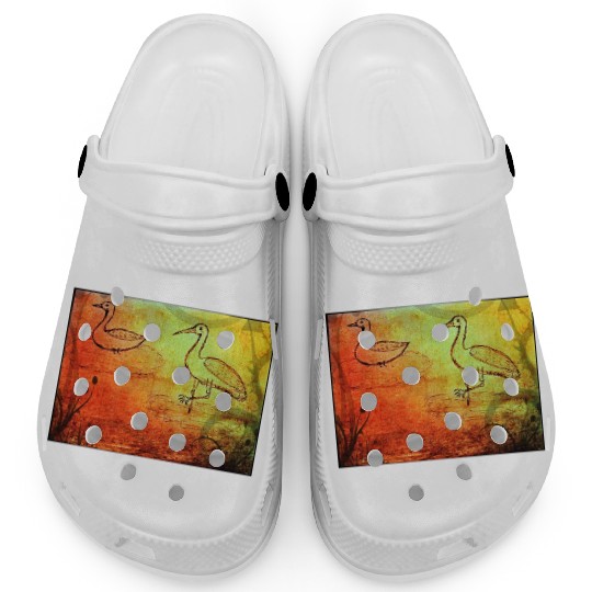 The duck and the crane on a rainy day Clogs