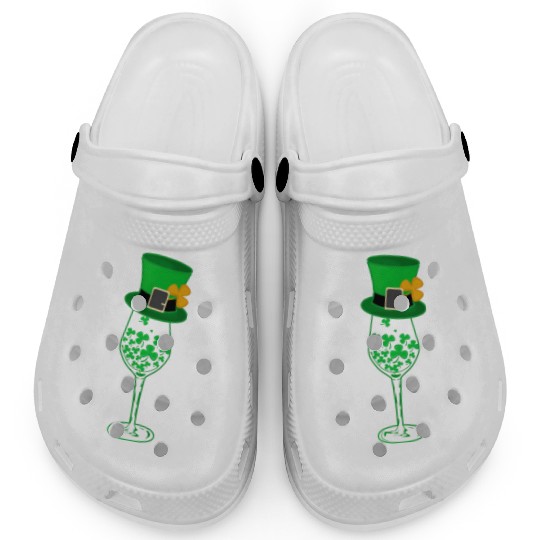 Irish Green Shamrock St Patrick's Day Wine Drinkin Clogs