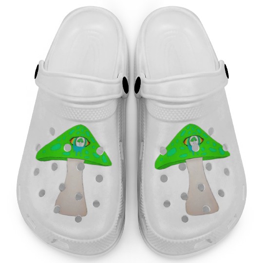 Green Mushroom Clogs