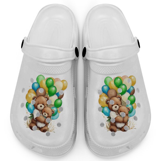 Bear water color and his balloon Clogs