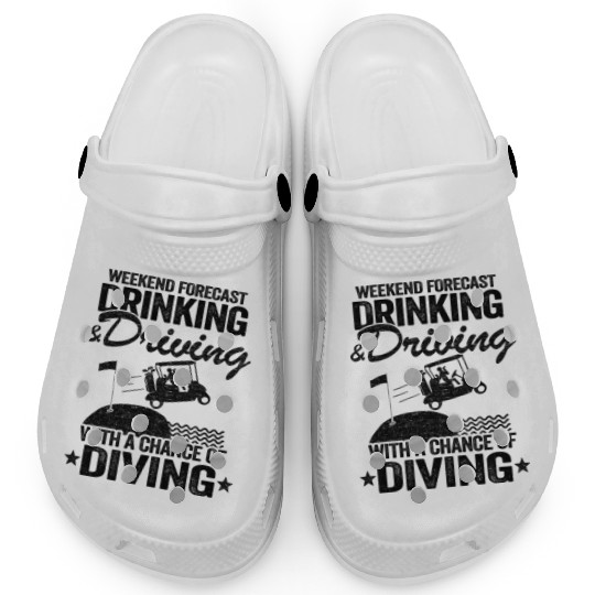 Drinking Driving Diving Beer Golf Cart Funny Clogs