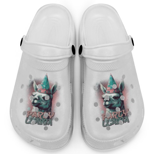 Llama Animals Lover Birthday Party Funny Design Clogs