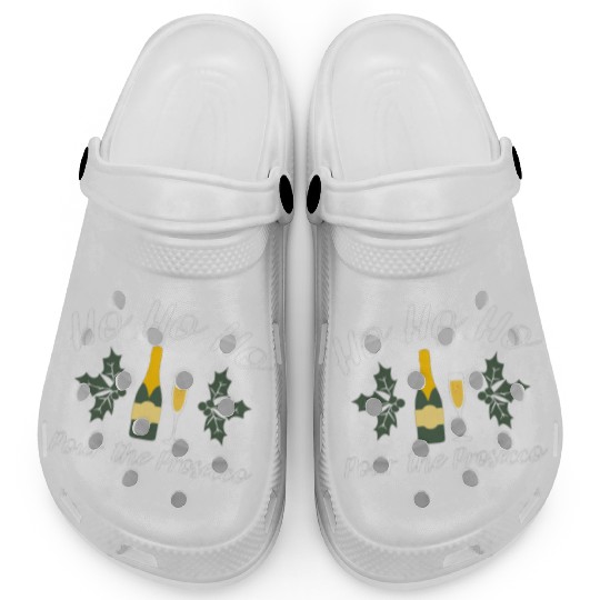 ho ho ho pour prosecco funny christmas wine long s Clogs