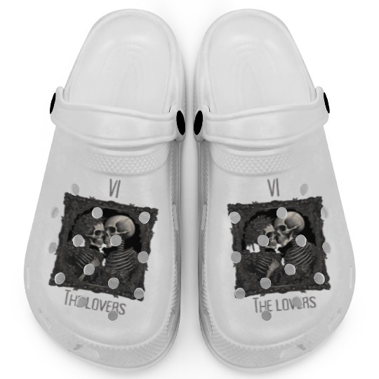 Skeleton lovers tarot card style goth Halloween Clogs