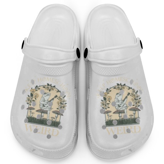 Retro Keep Homeschool Weird Mom Frog Cottagecore Clogs