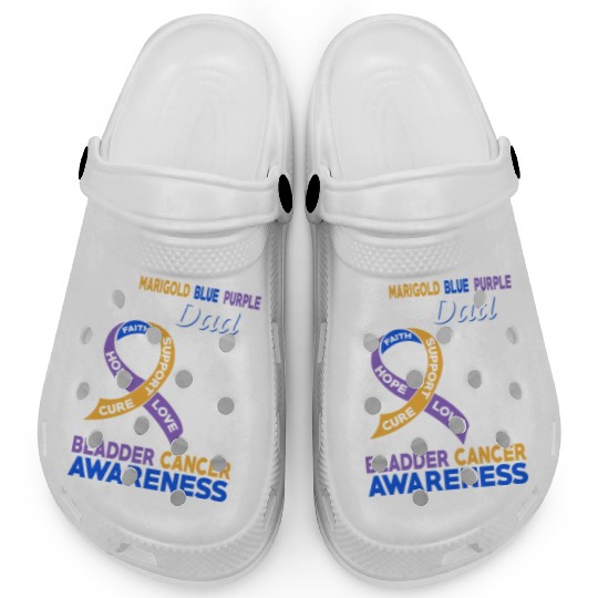 I Wear Marigold Blue Purple For My Dad Bladder Clogs