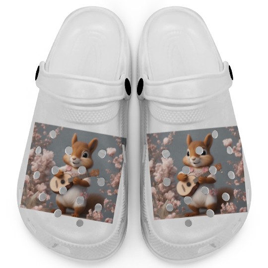 Aesthetic Cottagecore Floral Cute Squirrel Playing Clogs