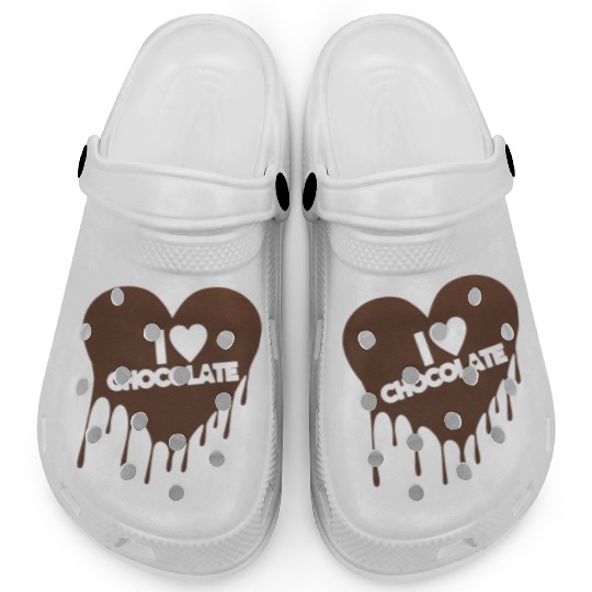 I Love Chocolate Candy Heart Lover Clogs