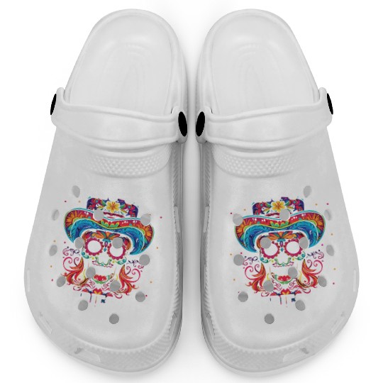 Dia De Los Muertos Sugar Skull Mexican Holiday Clogs