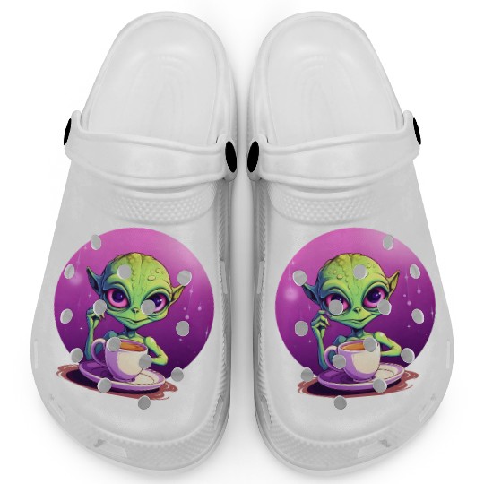 midnight Coffee: The Green Alien Drinker Clogs