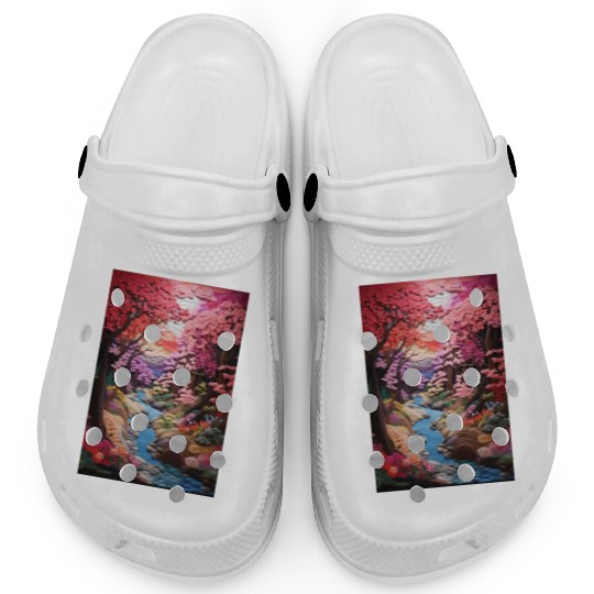 Multi-color Zen Garden river - Japanese Clogs