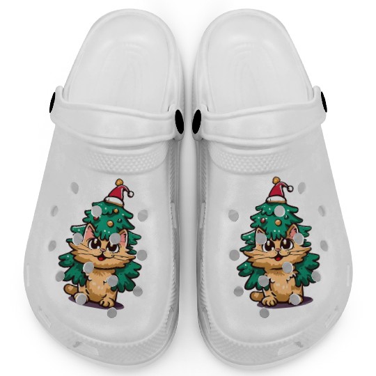 Christmas cat in the Christmas tree Clogs
