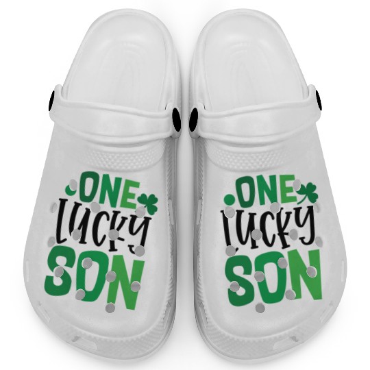 One Lucky Son Clover Shamrock Irish Ireland Clogs