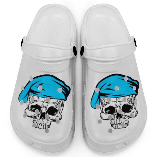 Skeleton skull blue beret military Clogs