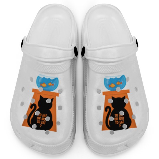 Cat And Fish Funny Clogs