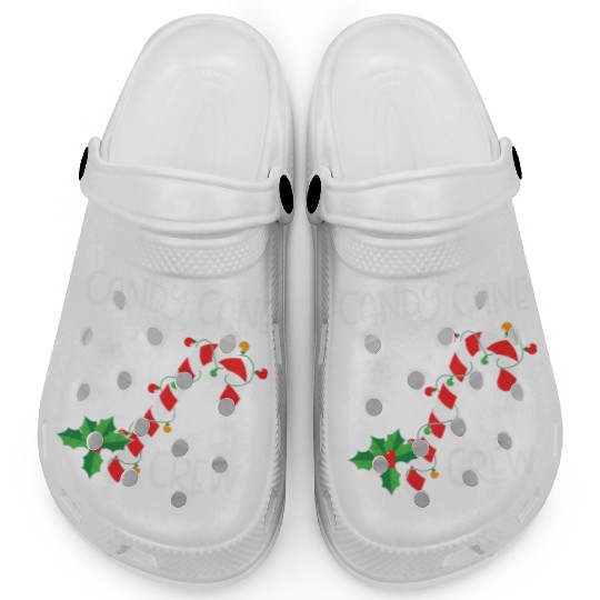 Candy Cane Crew Funny Christmas Lights Xmas Gift Clogs
